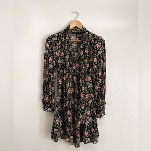 Zara Floral Tie Neck Dress, XS